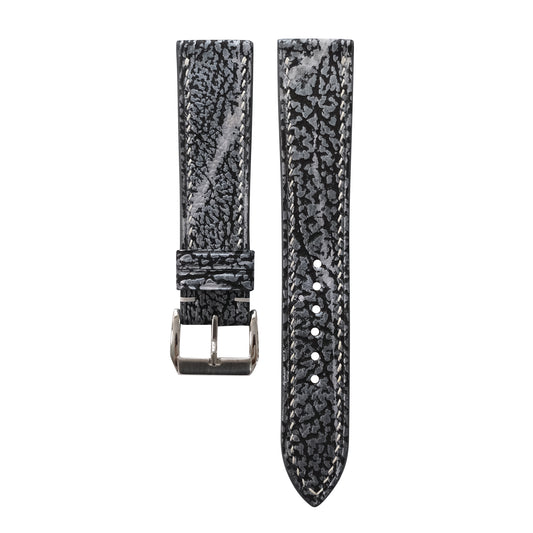 Black Grey Shark Leather Watch Strap