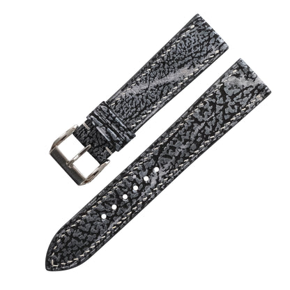 Black Grey Shark Leather Watch Strap
