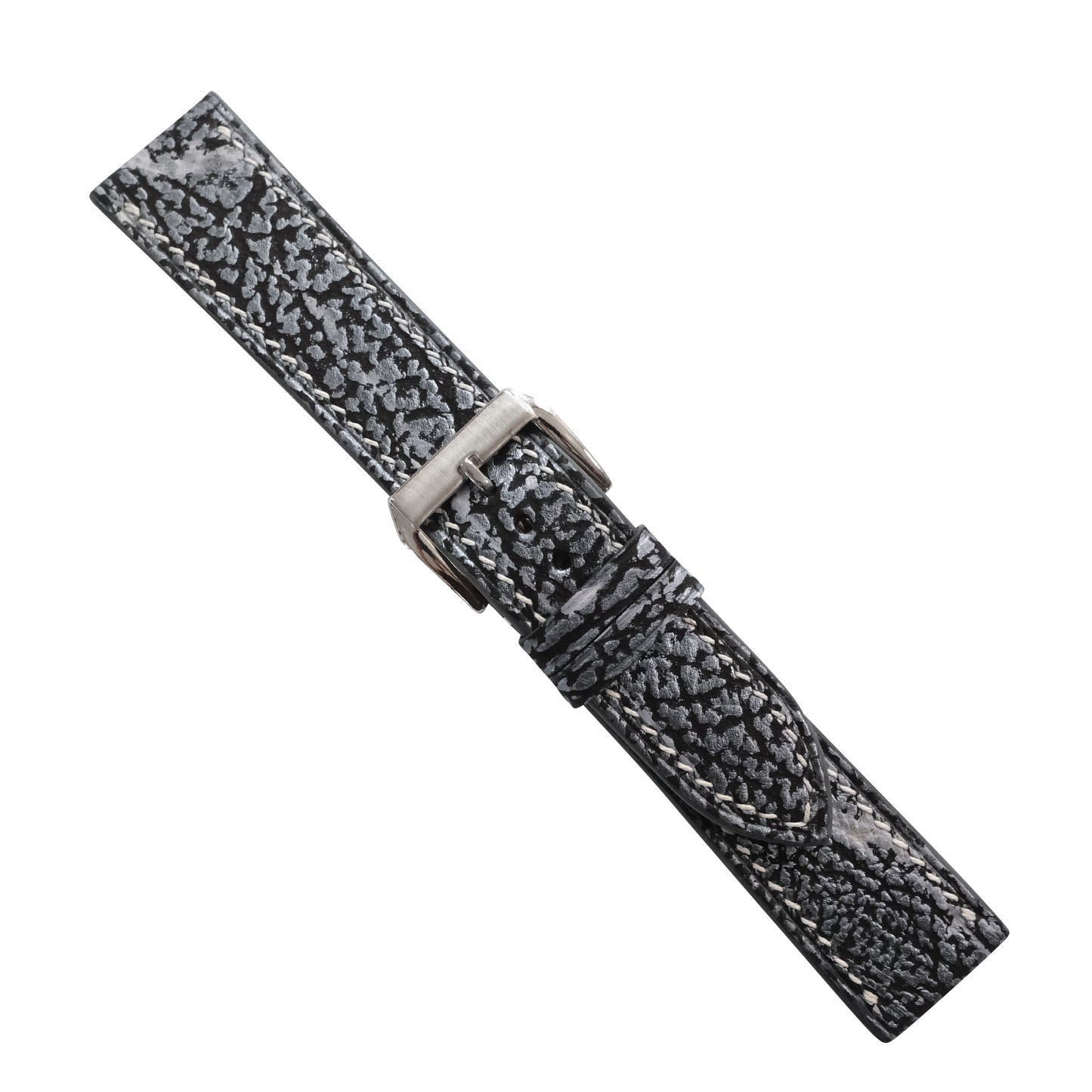 Black Grey Shark Leather Watch Strap