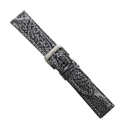 Black Grey Shark Leather Watch Strap