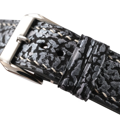 Black Grey Shark Leather Watch Strap