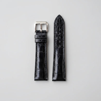 Black Hornback Alligator Leather Watch Strap