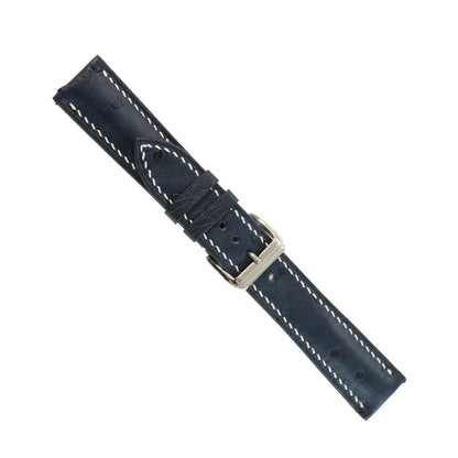 Black Ostrich leather watch strap detail