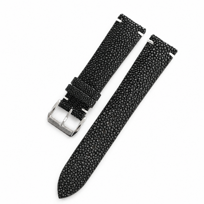 Black Stingray Leather Watch Strap