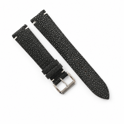 Black Stingray Leather Watch Strap