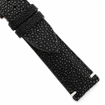 Black Stingray Leather Watch Strap