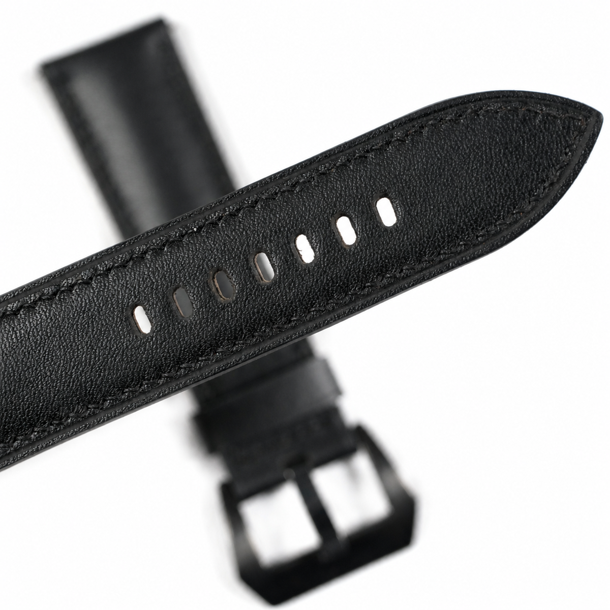 Black Swift Leather Watch Strap - Photo 2