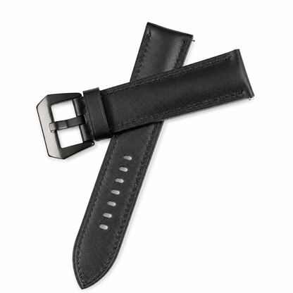 Black Swift Leather Watch Strap - Photo 3