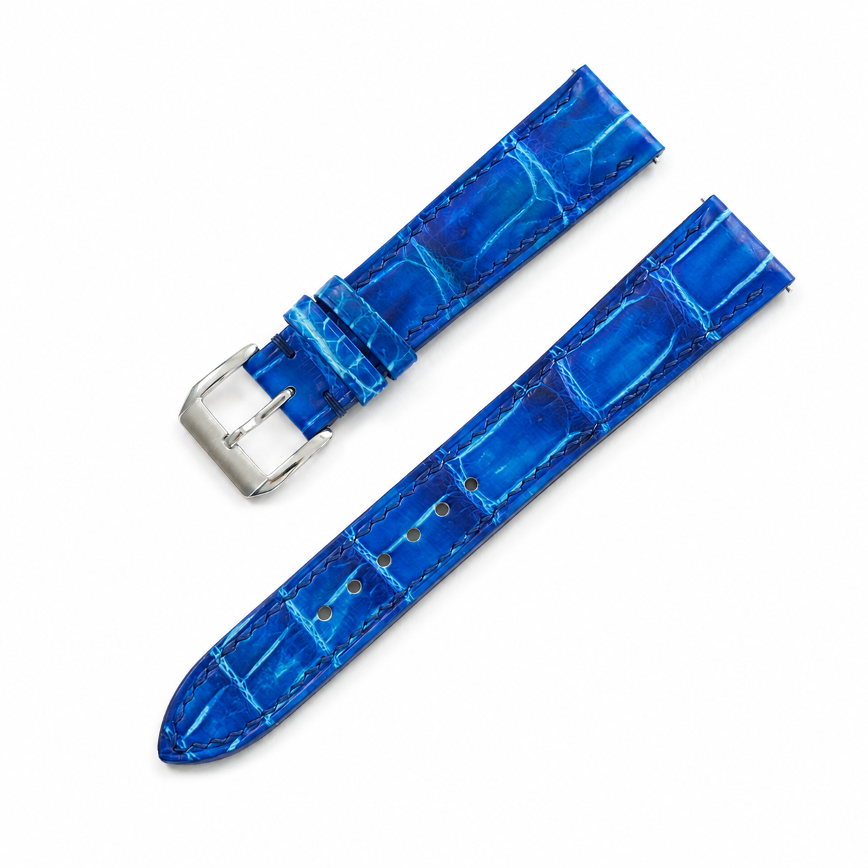 Blue Patina Alligator Leather Watch Strap - Photo 1