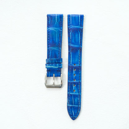 Blue Patina Alligator Leather Watch Strap - Photo 4