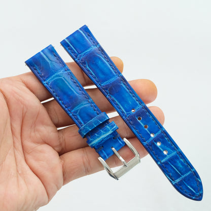 Blue Patina Alligator Leather Watch Strap - Photo 5