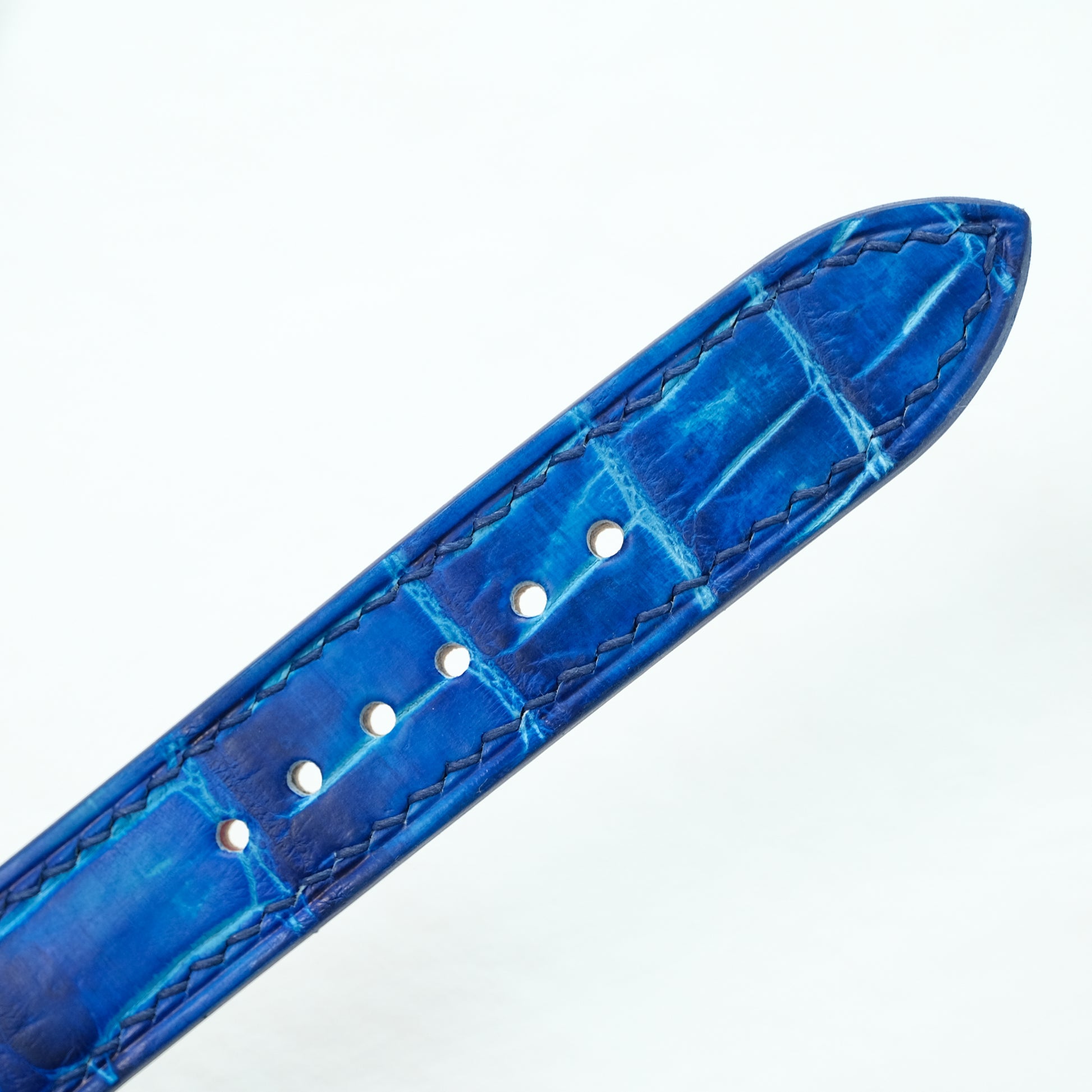 Blue Patina Alligator Leather Watch Strap - Photo 6