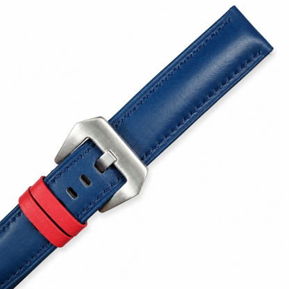 Blue with Red Swift Leather Watch Strap - Photo 2