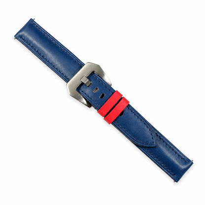 Blue with Red Swift Leather Watch Strap - Photo 4