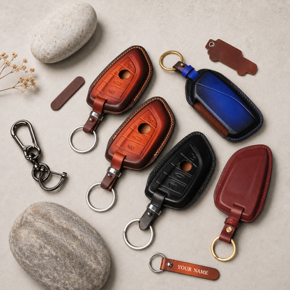 BMW i Series Leather Key Fob Cover - Patina