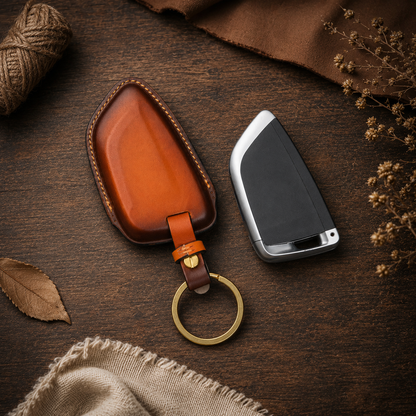 BMW i Series Leather Key Fob Cover - Patina