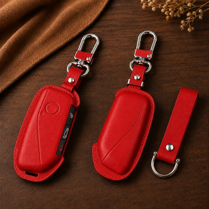 BMW X Series Leather Key Fob Cover - Red