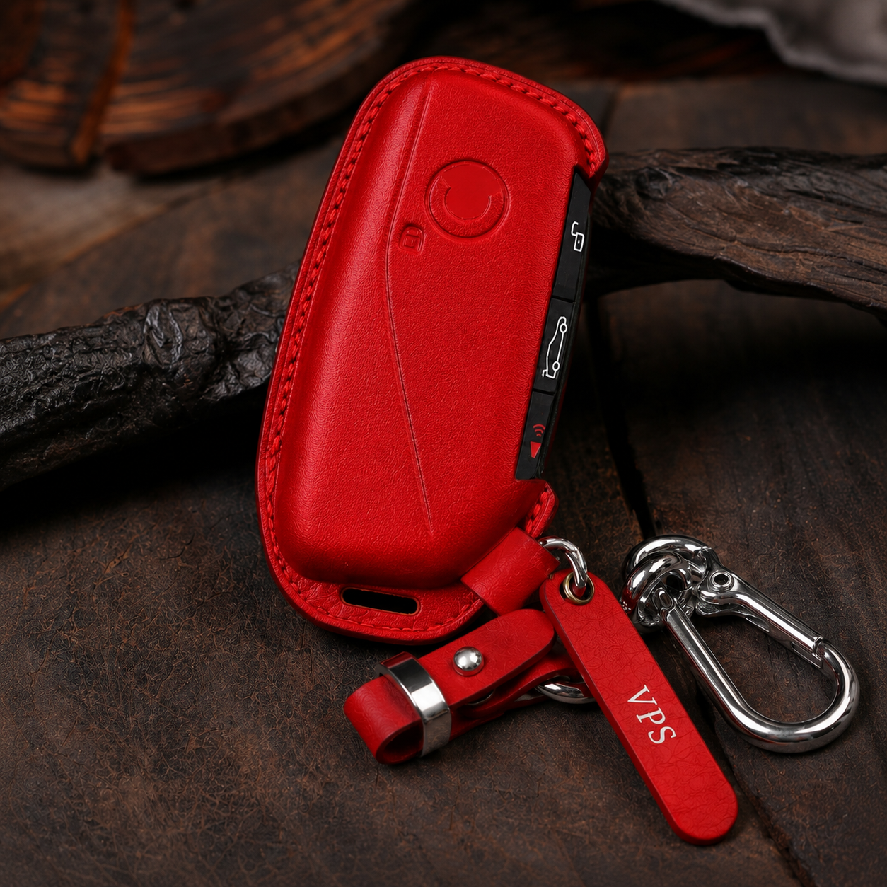 BMW X Series Leather Key Fob Cover - Red