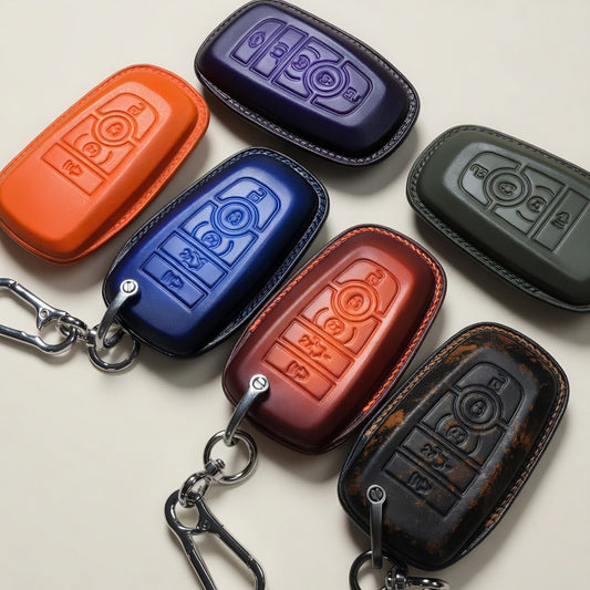 Personalized Leather Key Fob Cover for Ford Bronco - Hero