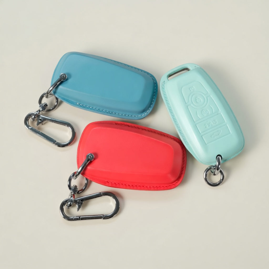 Personalized Leather Key Fob Cover for Ford Bronco - Pastel Color Range