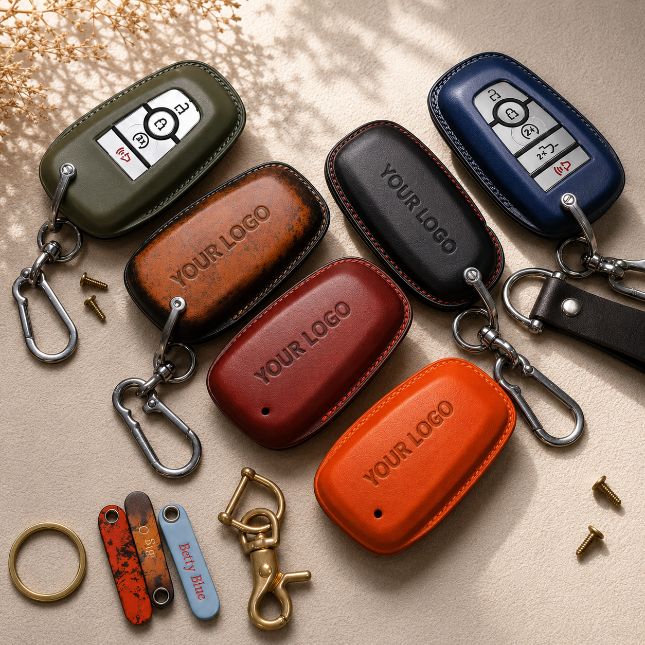Custom Leather Key Fob Cover for Ford Bronco Sport - View 4