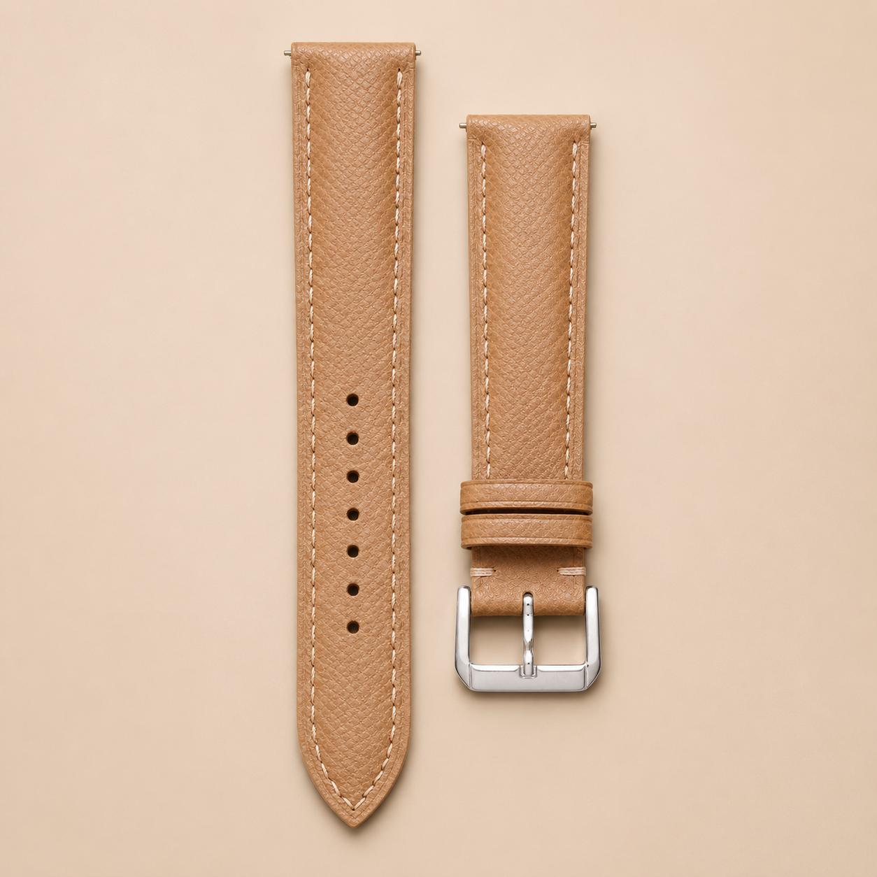 Brown Epsom Leather Watch Strap