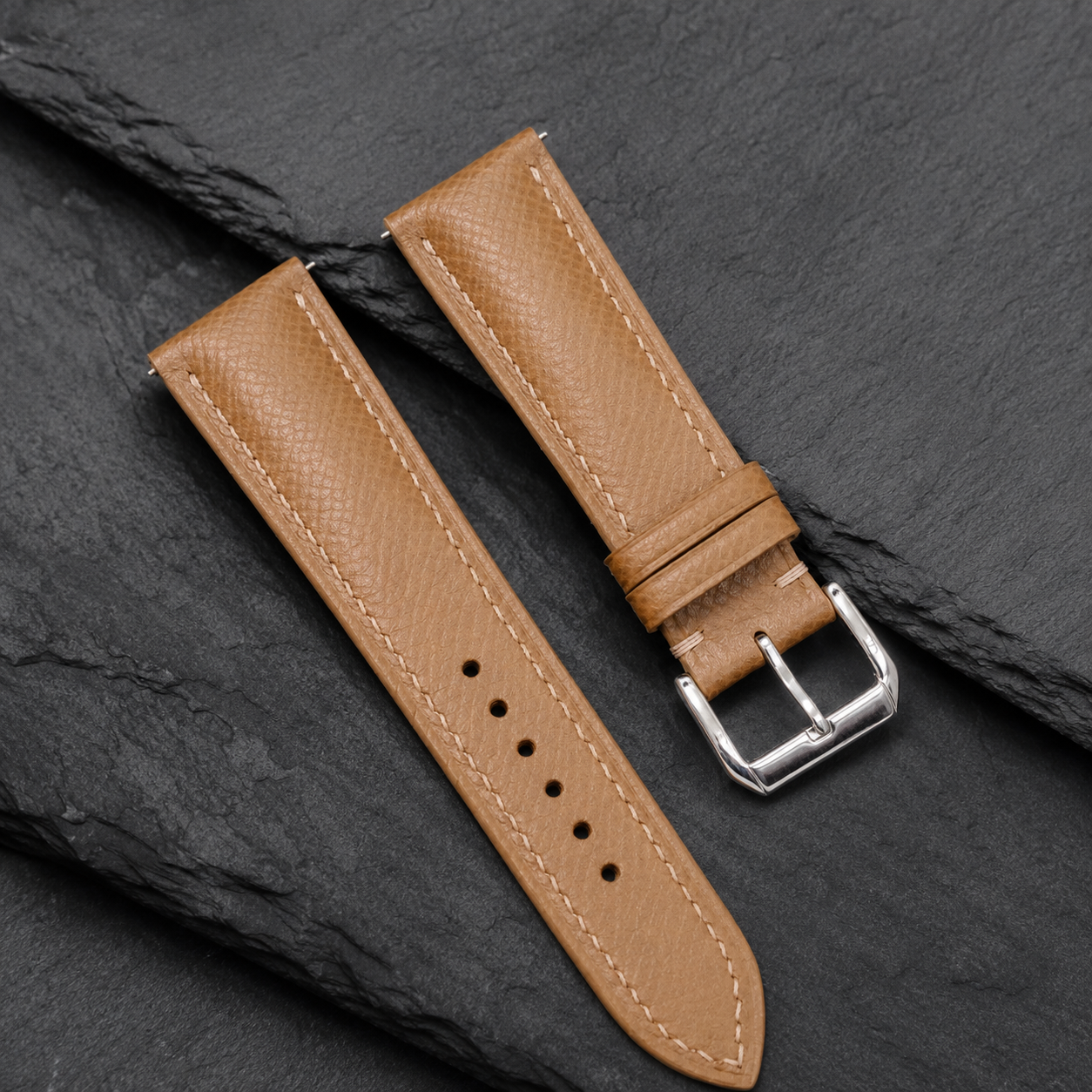 Brown Epsom Leather Watch Strap