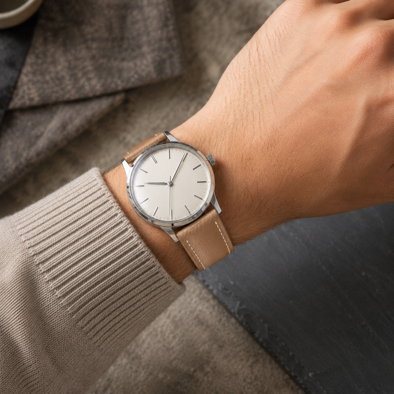Brown Epsom Leather Watch Strap