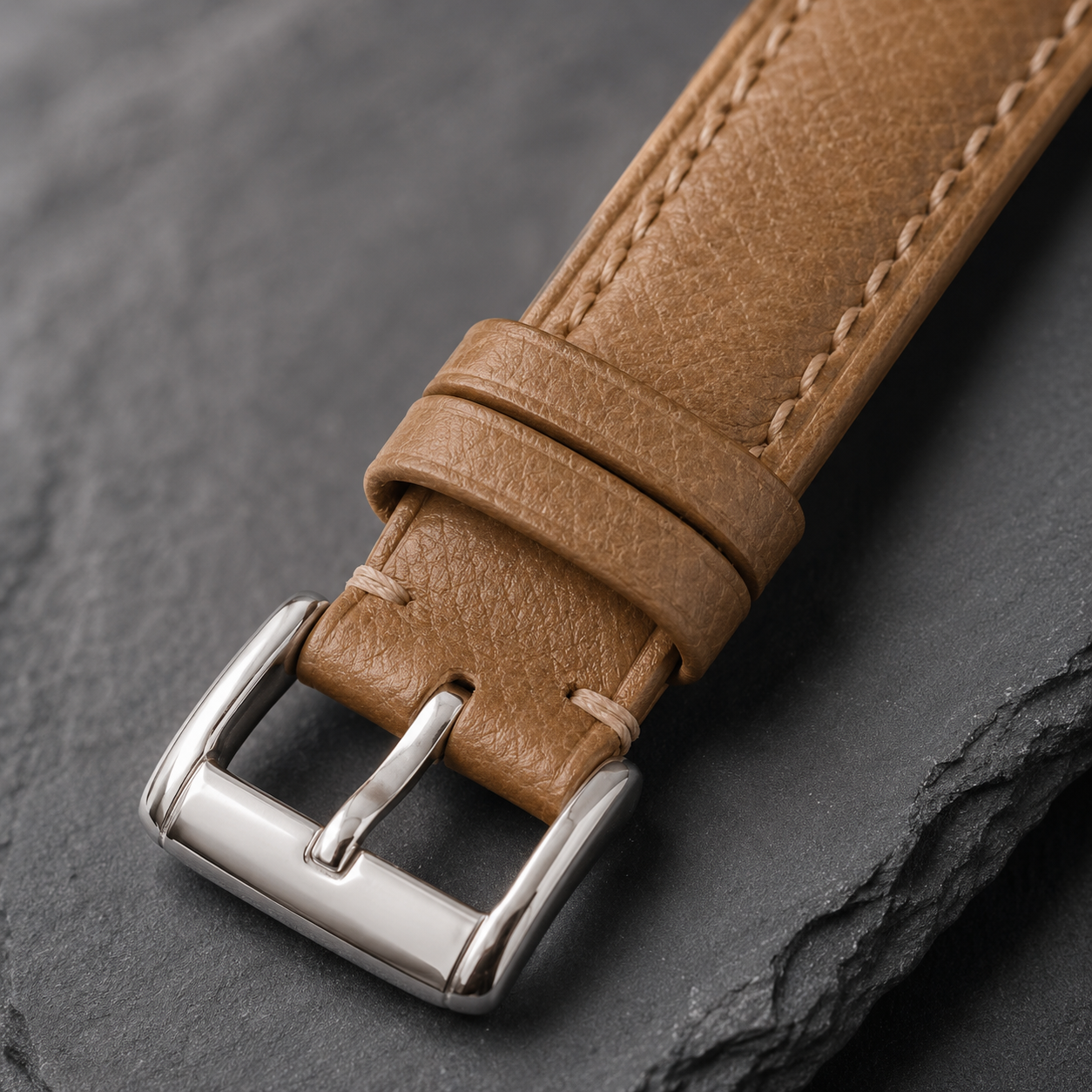 Brown Epsom Leather Watch Strap