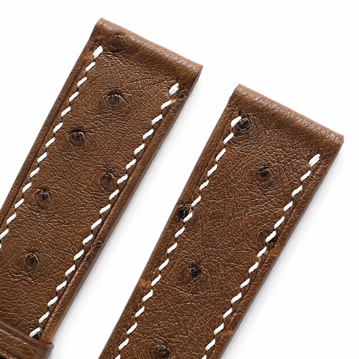 Brown Smooth Ostrich Leather Watch Strap