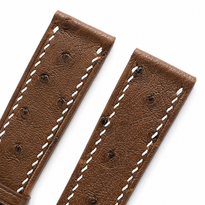 Brown Smooth Ostrich Leather Watch Strap