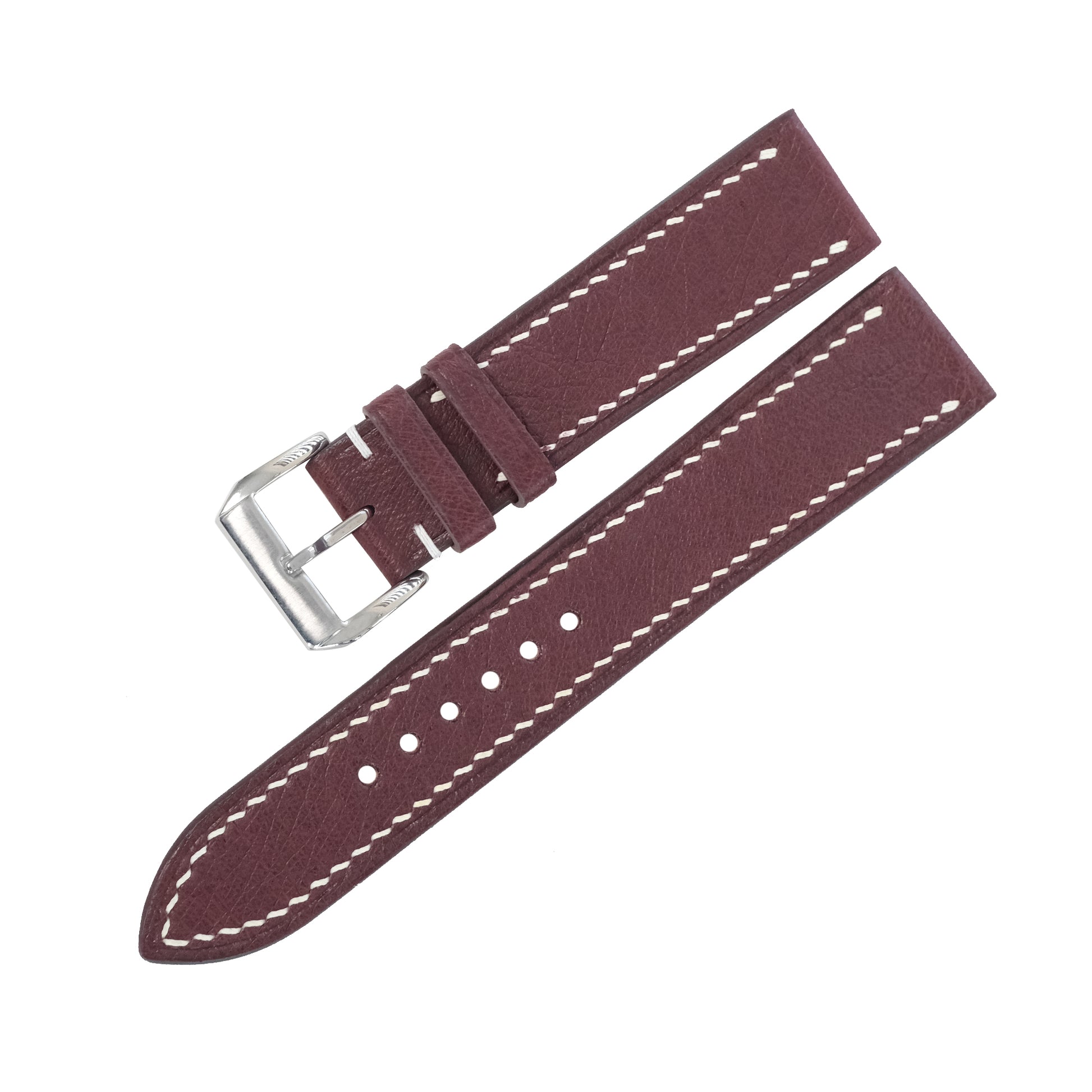 Burgundy Smooth Ostrich Leather Watch Strap