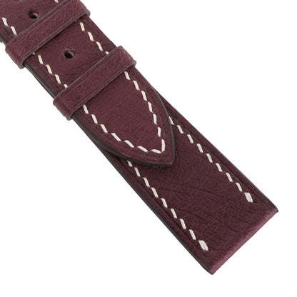Burgundy Smooth Ostrich Leather Watch Strap
