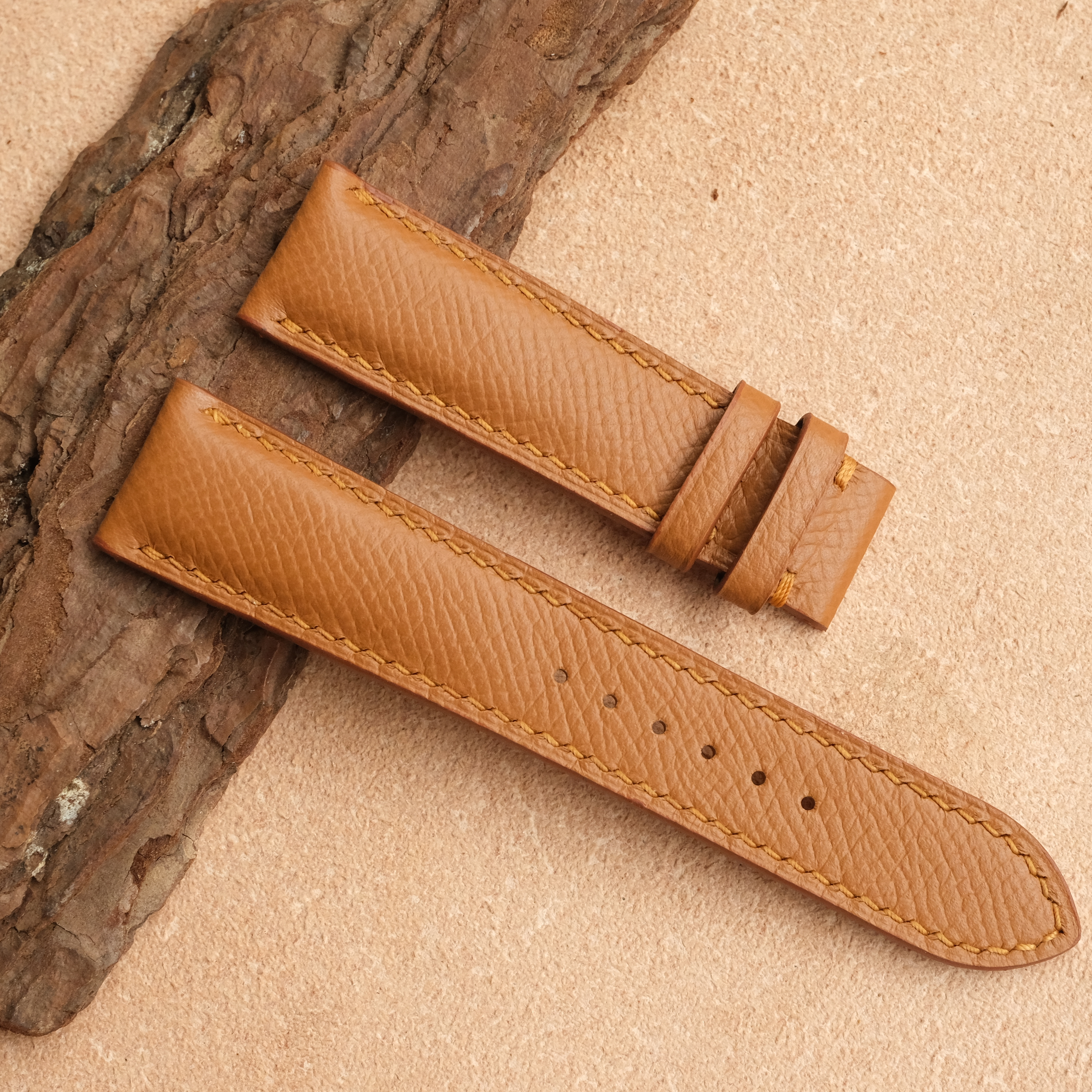Camel Brown Epsom Leather Watch Strap