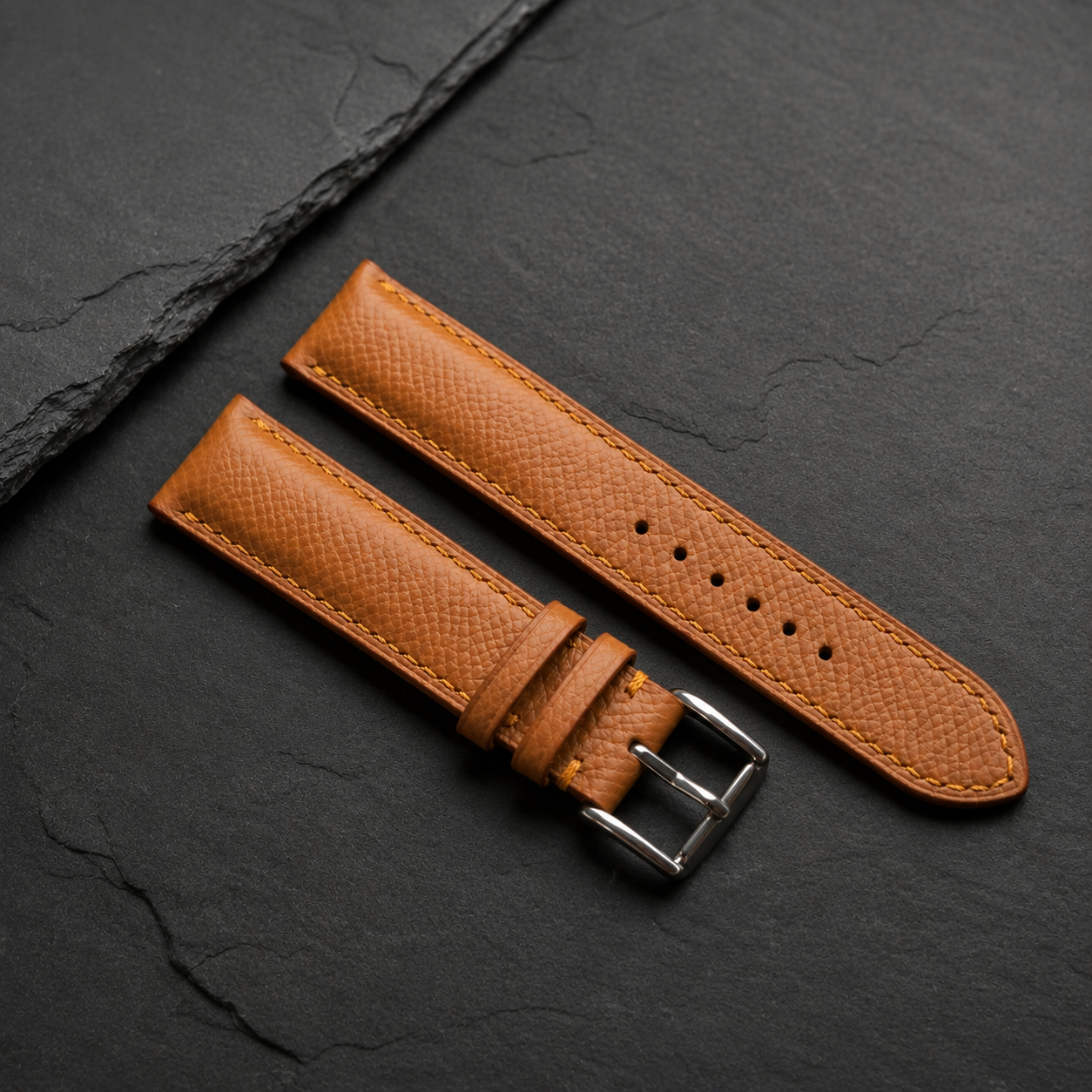 Camel Brown Epsom Leather Watch Strap