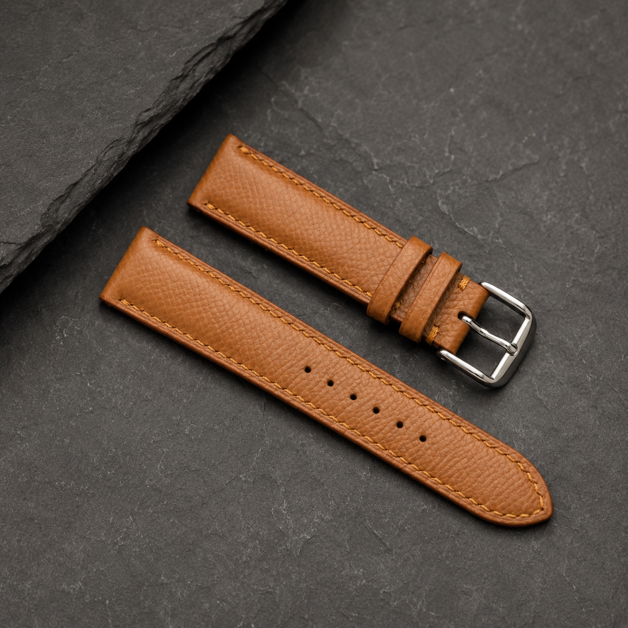 Camel Brown Epsom Leather Watch Strap