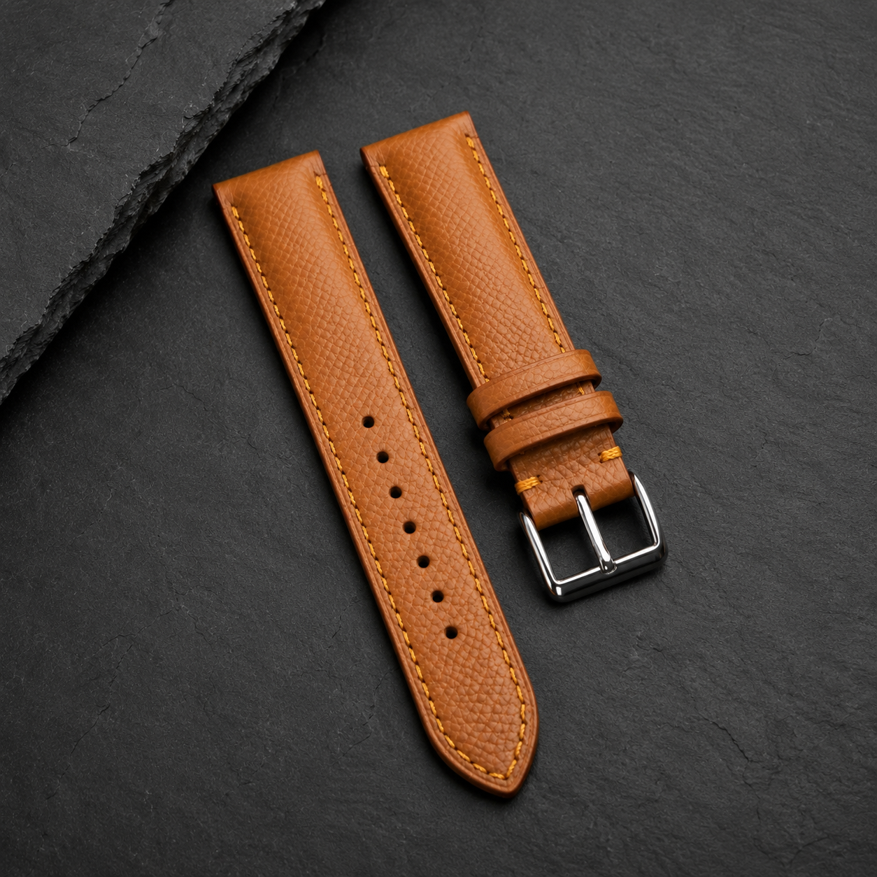 Camel Brown Epsom Leather Watch Strap