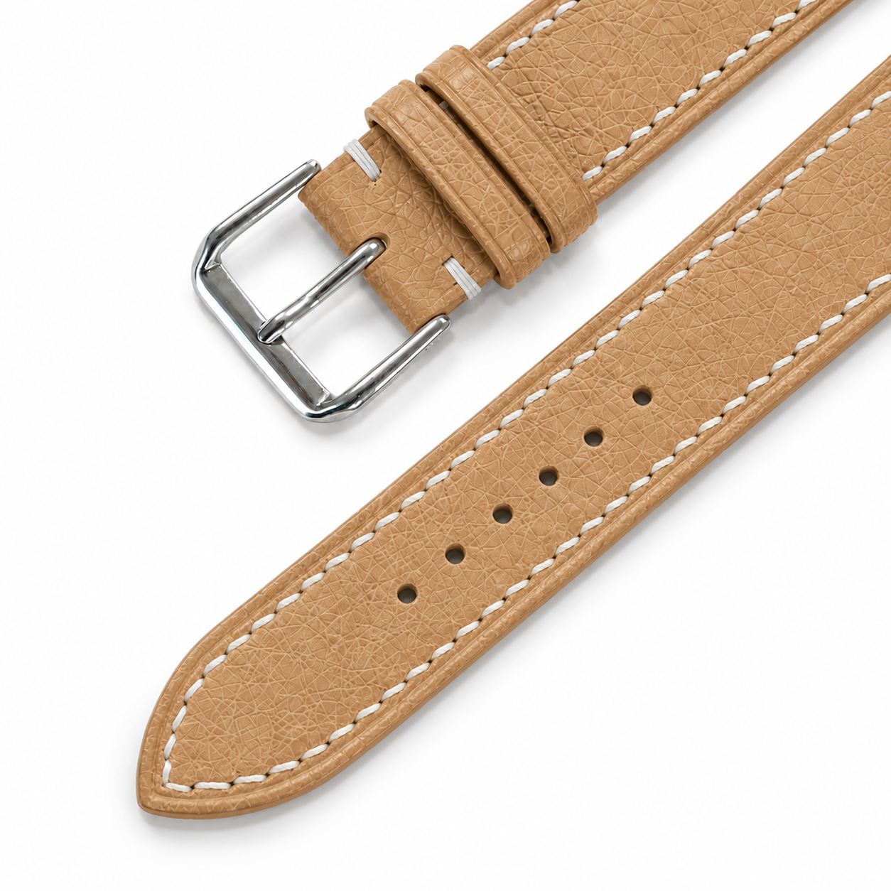 Camel Tan Smooth Ostrich Leather Watch Strap