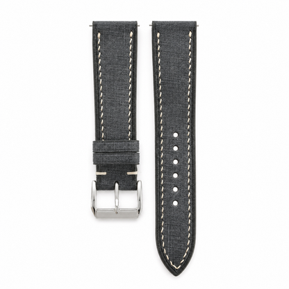 Charcoal Gray Babele Leather Watch Strap