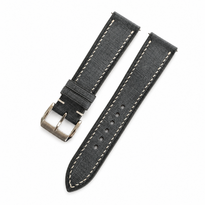Charcoal Gray Babele Leather Watch Strap