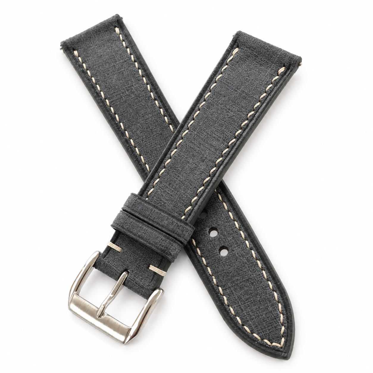 Charcoal Gray Babele Leather Watch Strap