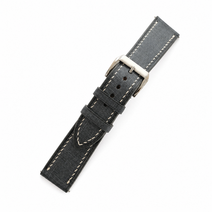 Charcoal Gray Babele Leather Watch Strap - Photo 2
