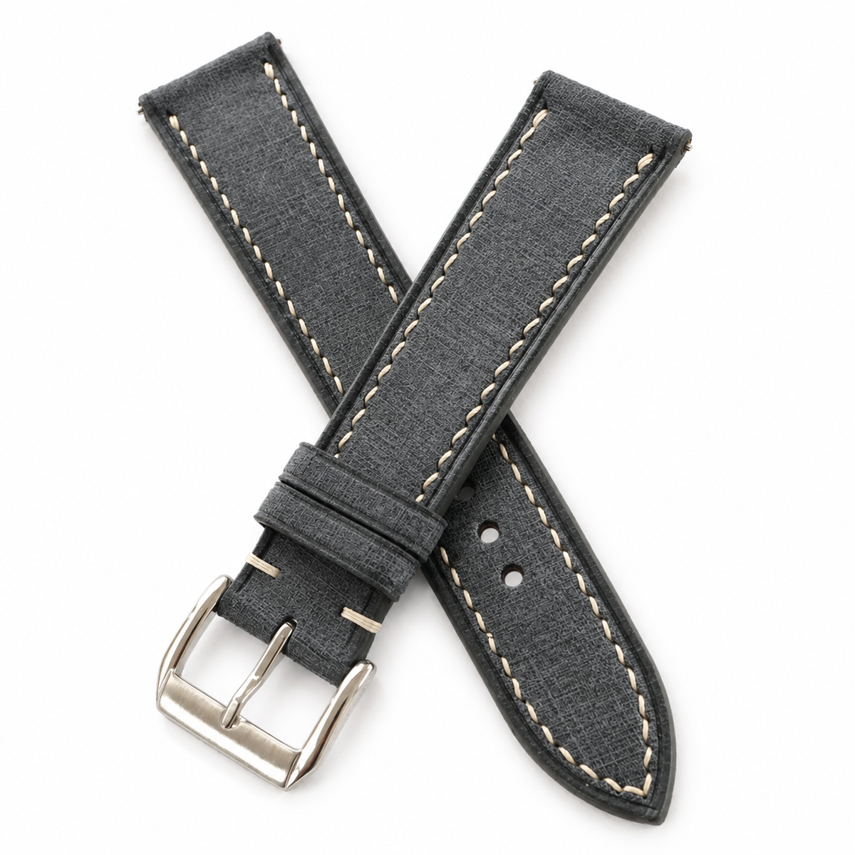 Charcoal Gray Babele Leather Watch Strap - Photo 5