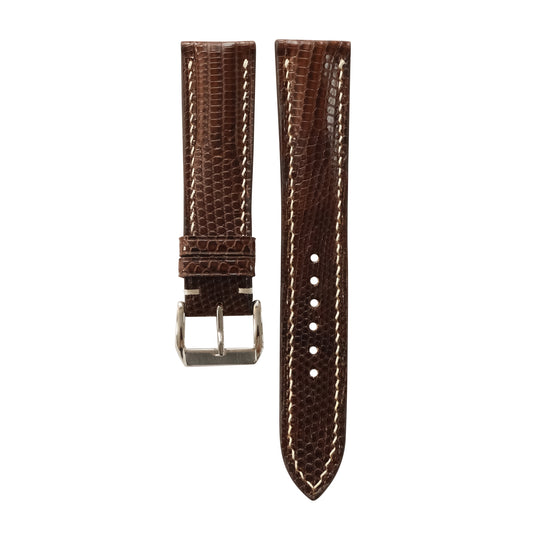 Chocolate Brown Lizard Leather Watch Strap
