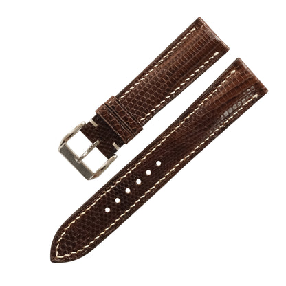Chocolate Brown Lizard Leather Watch Strap