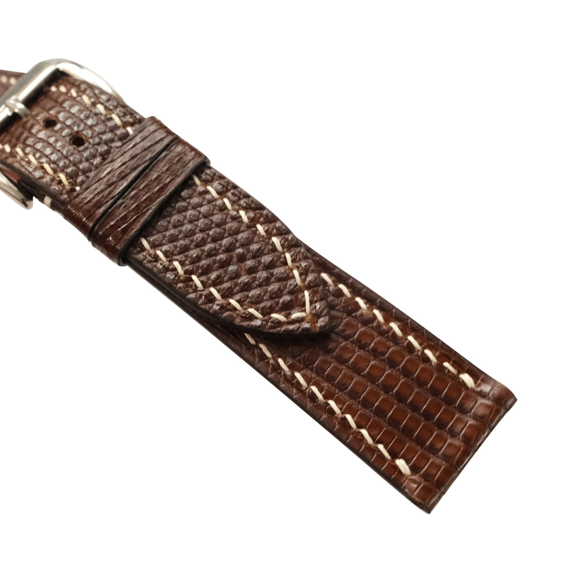 Chocolate Brown Lizard Leather Watch Strap