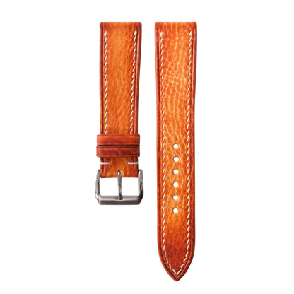 Cognac Orange Patina Italian Leather Watch Strap