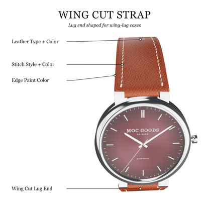 Wing cut leather watch strap 3D guide