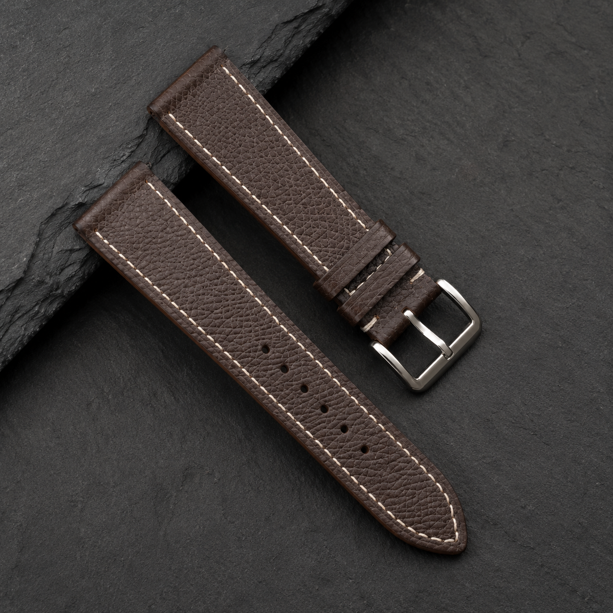 Dark Brown Epsom Leather Watch Strap