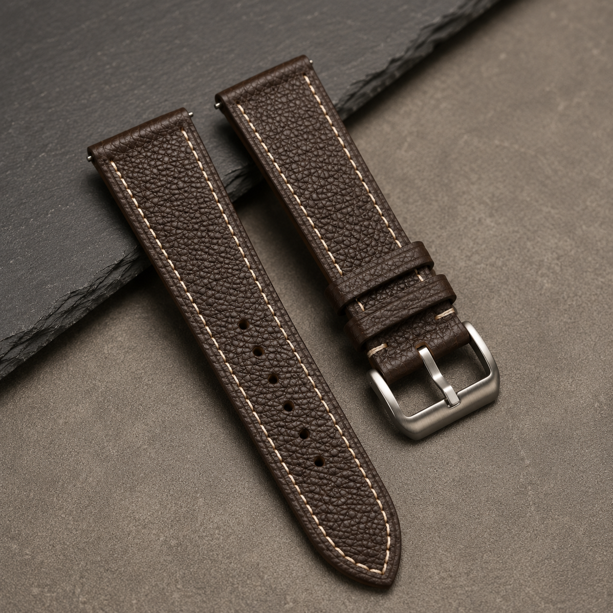 Dark Brown Epsom Leather Watch Strap
